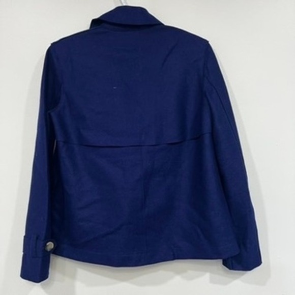 Harris Wharf London Womens Coat US 4 NWT $740 Double Breasted Blue Solid Jacket - Picture 7 of 8